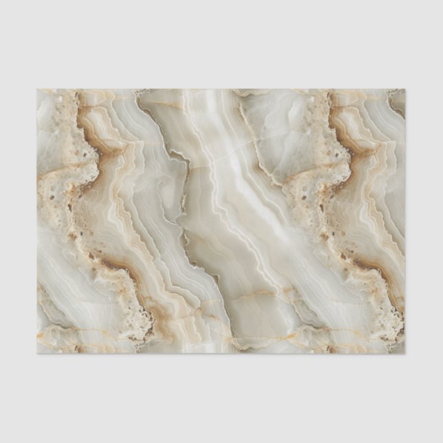 Cream Marble Texture Tissue Paper (Front)