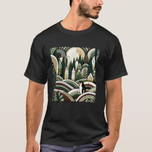 Cream Maroon Indian Style Forest Hiking Wild Hills T-Shirt