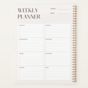 Cream Minimal Weekly Planner Template