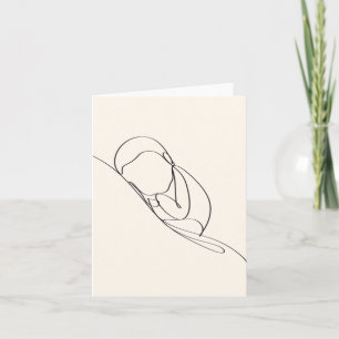 Cream Minimalist baby womb Card