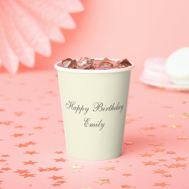 Cream Minimalist Birthday Party Paper Cup (Insitu)