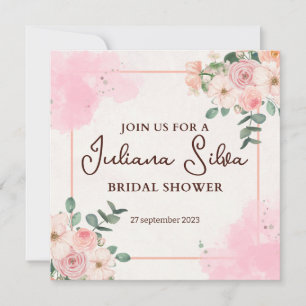 Cream Minimalist Bridal Shower Invitation