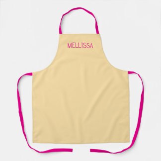 Cream minimalist custom name  apron