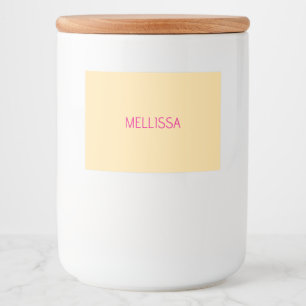 Cream minimalist custom name food label