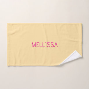 Cream minimalist custom name hand towel