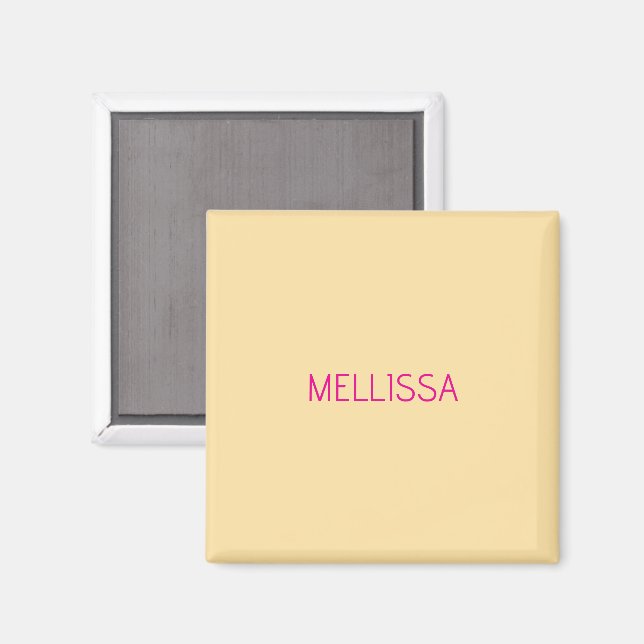 Cream minimalist custom name  magnet (Front/Back)