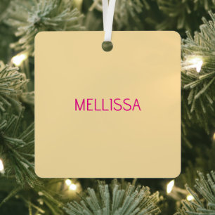 Cream minimalist custom name metal tree decoration