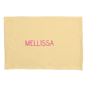Cream minimalist custom name pillowcase