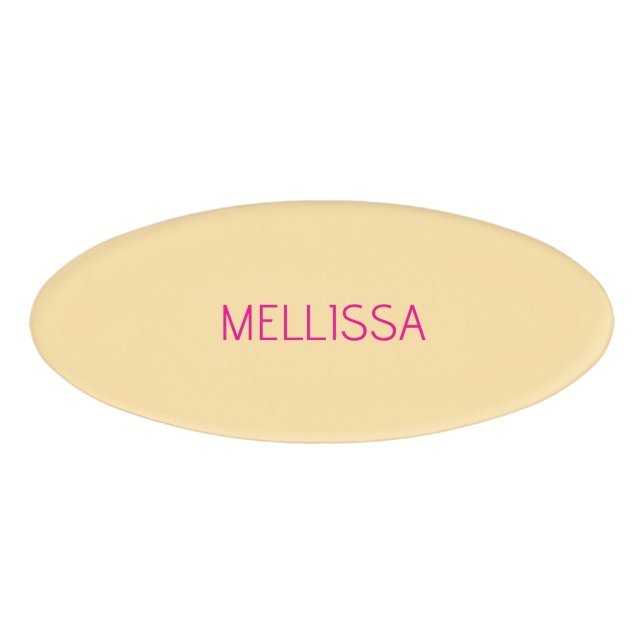 Cream minimalist custom name  tag (Front)