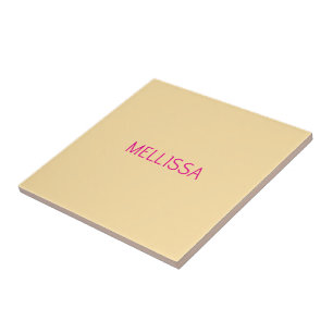 Cream minimalist custom name tile