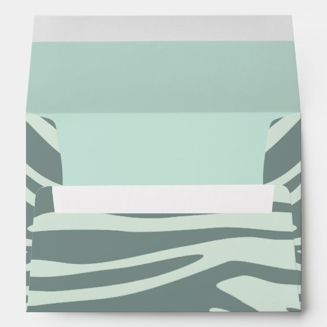 Cream, mint green and black zebra print envelope (Back (Bottom))