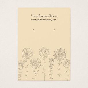 Cream Mod Flowers Custom Earring Card