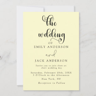 cream Modern Elegance Chic Wedding Invitation