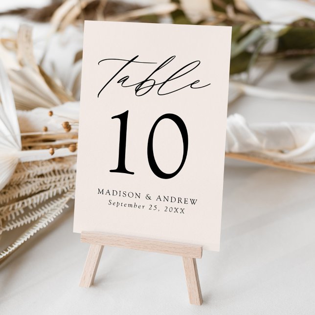 Cream Modern Elegance Wedding Table Number (Creator Uploaded)