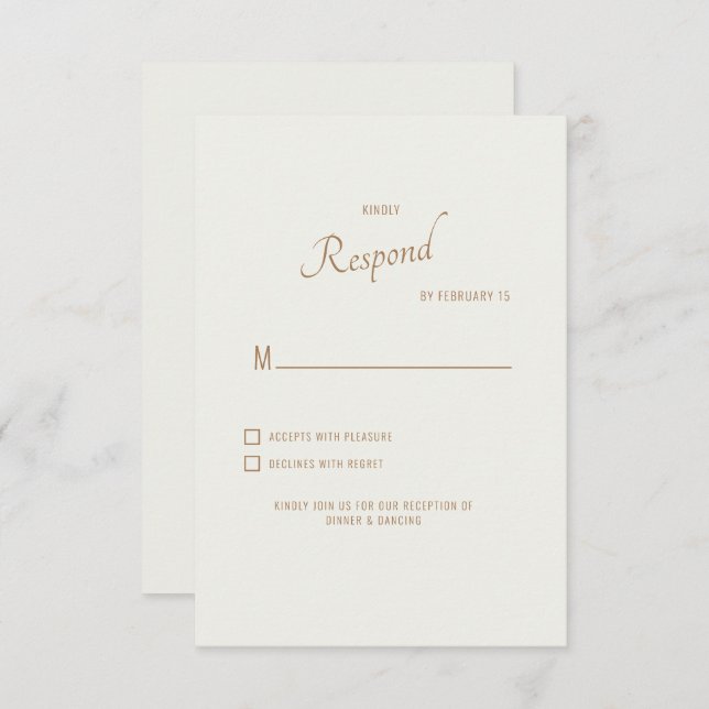 Cream Modern Font Wedding RSVP (Front/Back)