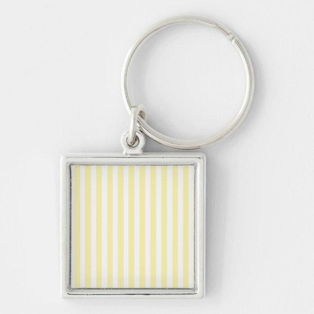 Cream Modern Stripes Key Ring (Front)