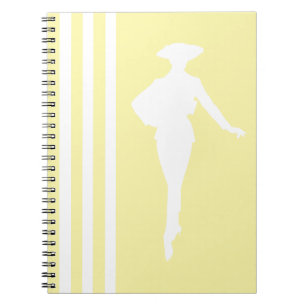 Cream Modern Stripes with Fashion Silhouette Notebook