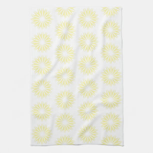 Cream Modern Sunbursts Tea Towel