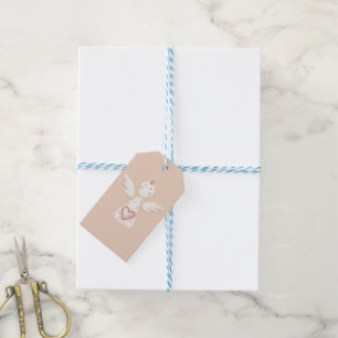 Cream Modern Valentine Angel  Gift Tags