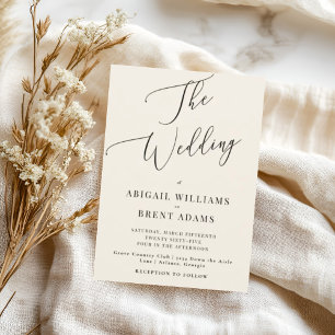 Cream Modern Wedding Invitation