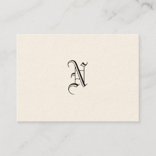 Cream Monogram Business Card