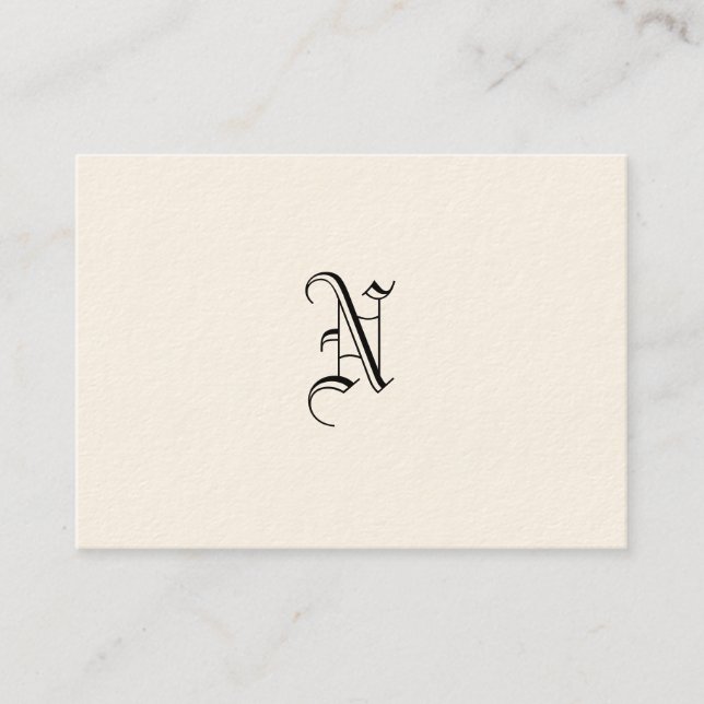 Cream Monogram Business Card (Front)