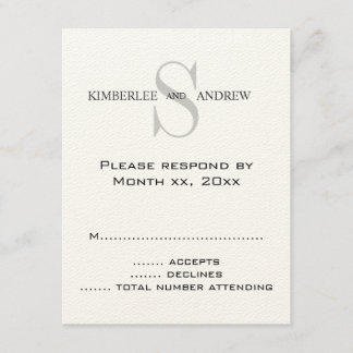 Cream Monogram Reply Cards