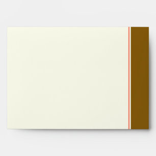 Cream monogram wedding envelope with brown band