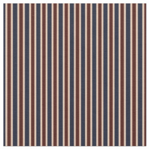 Cream, Navy & Burgundy Vertical Stripes Fabric