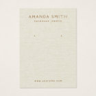 Cream off-white linen print earring display card