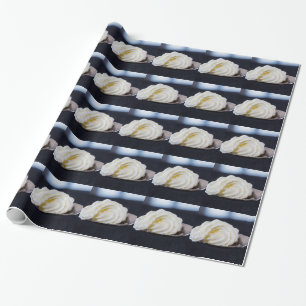 cream on a spoon macro concept wrapping paper