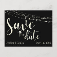 Cream on Black 30 with Lights Save the Date 2