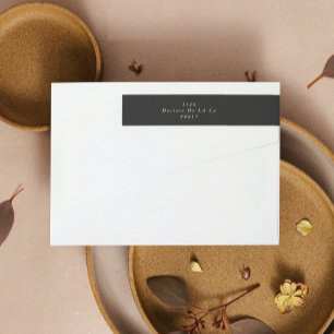 Cream on Charcoal Simple Plain Modern Elegant Wrap Around Label