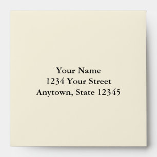 Cream or Ecru Square Envelope with Custom Address
