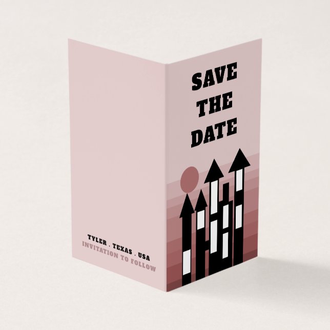 Cream Oriental Palace, Photo Save The Date Card (Outside)