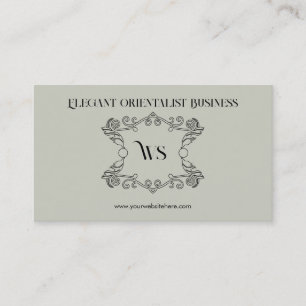 Cream Orientalist Ornament Business Card