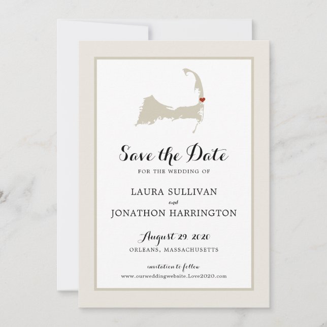 Cream Orleans Cape Cod Save the Date (Front)