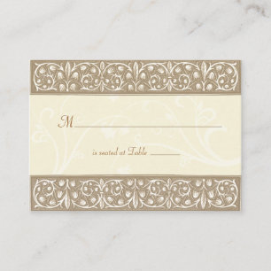 Cream Ornamental Frieze Place Card