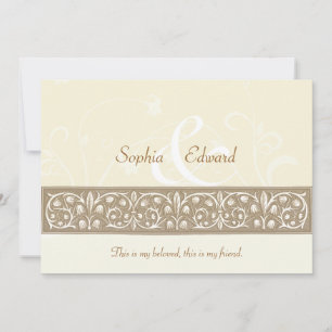 Cream Ornamental Frieze Wedding Invitation