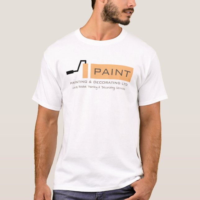Cream Paint Roller, Painter & Decorator Advert T-Shirt (Front)