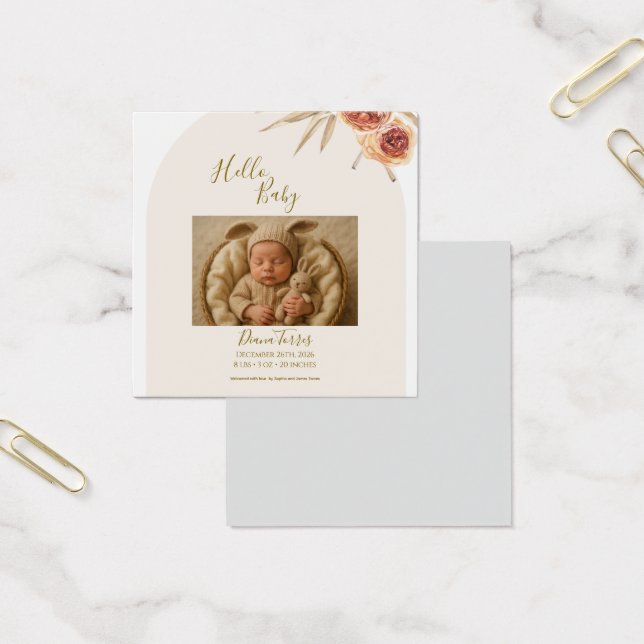 Cream Pastel Dried Flowers Hello Baby  (Office)