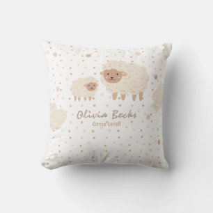 Cream Pastel Illustrative Baby Shower Cushion