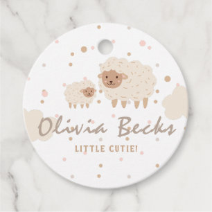 Cream Pastel Illustrative Baby Shower Favour Tags
