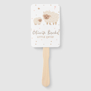 Cream Pastel Illustrative Baby Shower Hand Fan