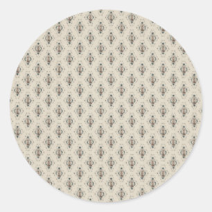 Cream Pattern Background Classic Round Sticker
