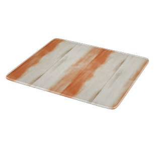 Cream Peach Orange Stripes Cutting Board