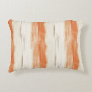 Cream Peach Orange Stripes Decorative Cushion