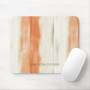 Cream Peach Orange Stripes Mouse Mat