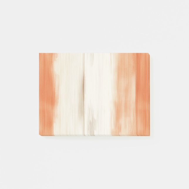Cream Peach Orange Stripes   Post-it Notes (Front)