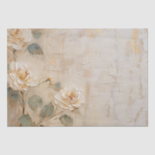 Cream Peach Roses Wedding Tissue Paper